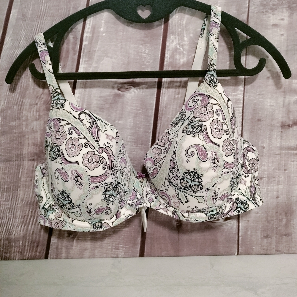 Soma Cream and Purple Paisley Bra